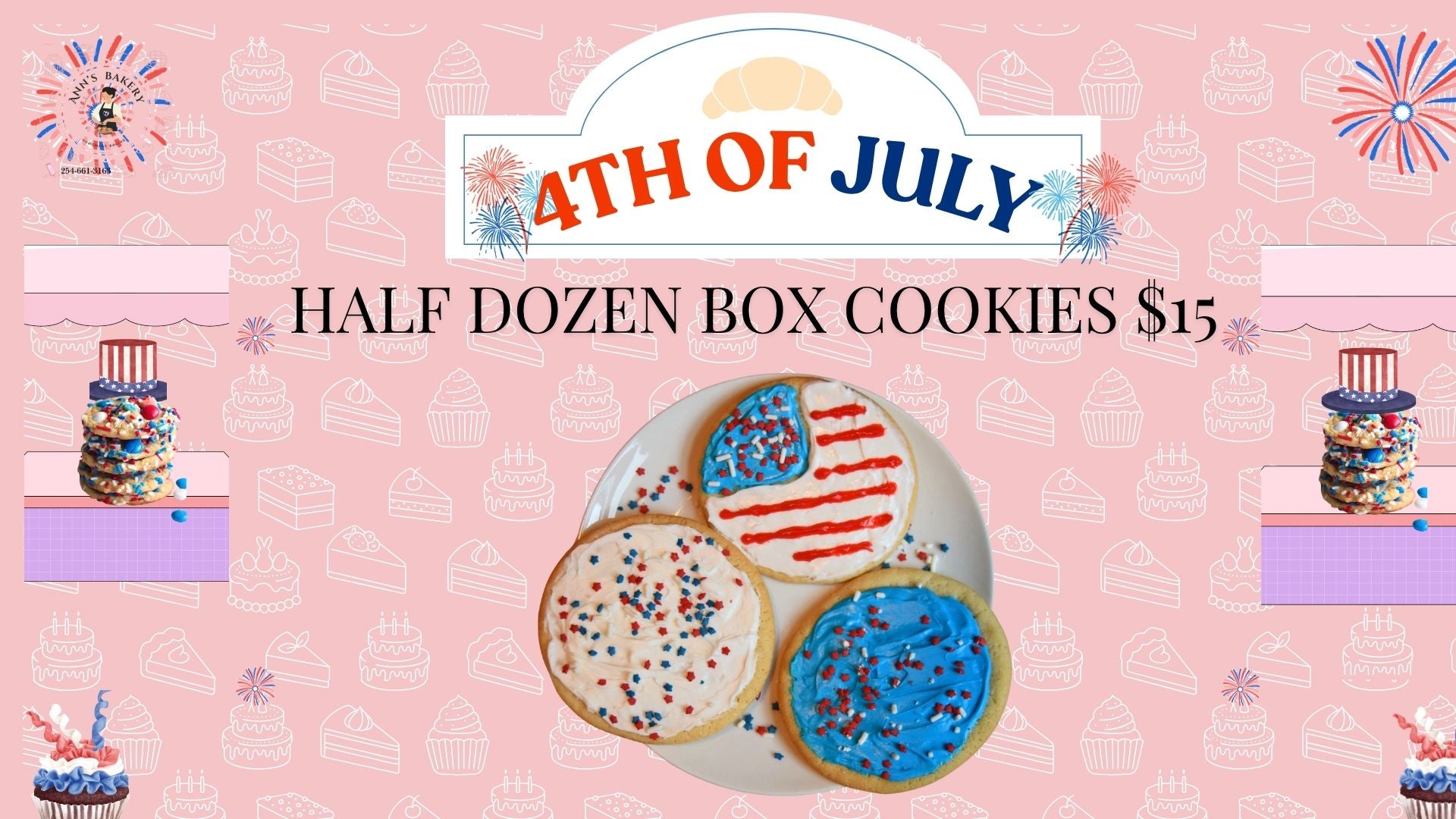 Independence Day Half Dozen Cookies